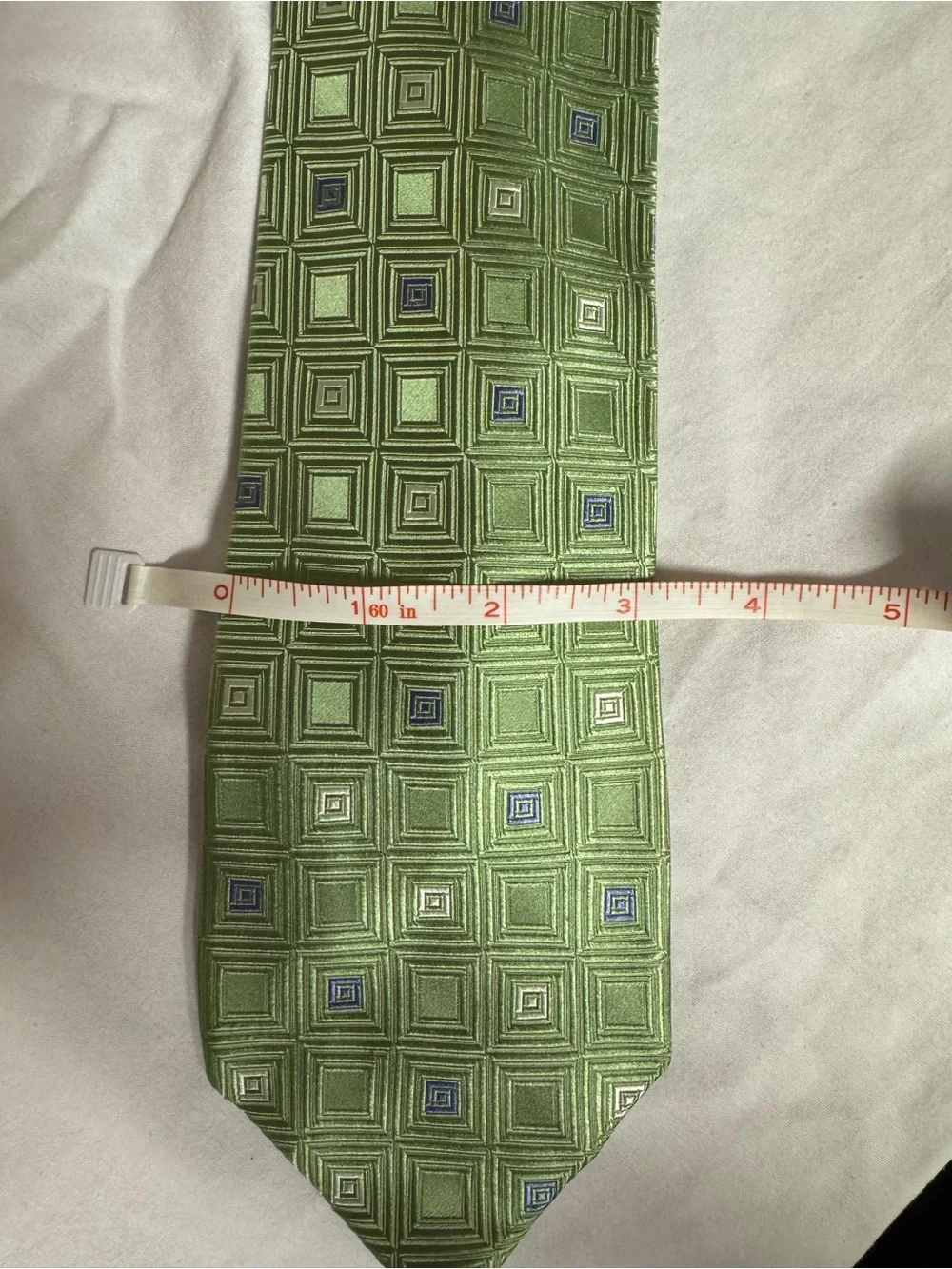 Michael Kors Light Green Geometric Square Tie